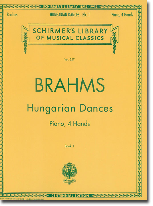 Brahms Hungarian Dances, Nos. 1-10 Piano, 4 Hands , Book 1