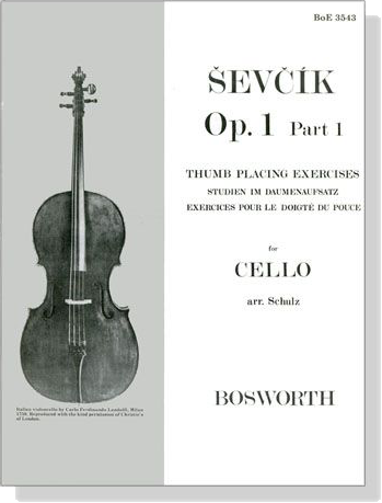 Sevcik【 Op. 1, Part 1】Thumb Placing Exercises for Cello