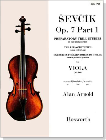 Sevcik 【Op.7 , Part 1】Preparatory Trill Studies in the first position for Viola