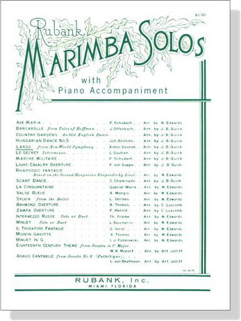 Marimba Solos with Piano Accompaniment－【Largo】from New World Symphony , Anton Dvorak