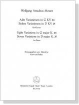 Mozart【Eight Variations in G major K. 24/Seven Variations in D major K. 25】for Piano Mozart【Eight Variations in G major K. 24/Seven Variations in D major K. 25】for Piano