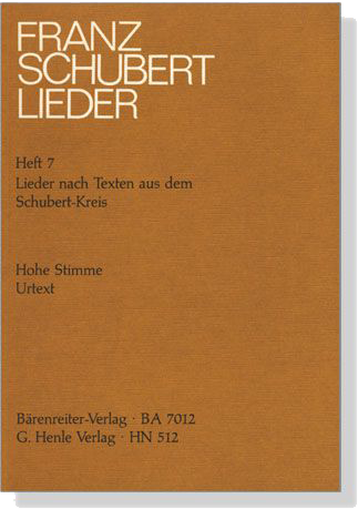 Schubert Lieder 7【Lieder nach Texten aus dem Schubert-Kreis】Hoch