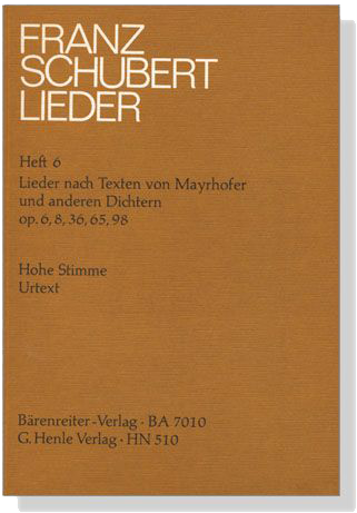 Schubert Lieder 6【Lieder nach Mayrhofer und anderen Dichtern】Hoch