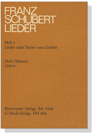 Schubert Lieder 3【Lieder nach Goethe】Hoch