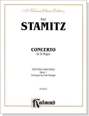 Karl Stamitz【Concerto in D Major, Op. 1】for Viola and Piano Karl Stamitz【Concerto in D Major, Op. 1】for Viola and Piano