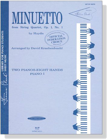 Haydn【Minuetto from String Quartet, Op. 1, No. 1】for Two Pianos , Eight Hands