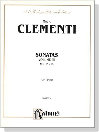 Clementi【Piano Sonatas, Volume Ⅲ, Nos. 13-18】for Piano