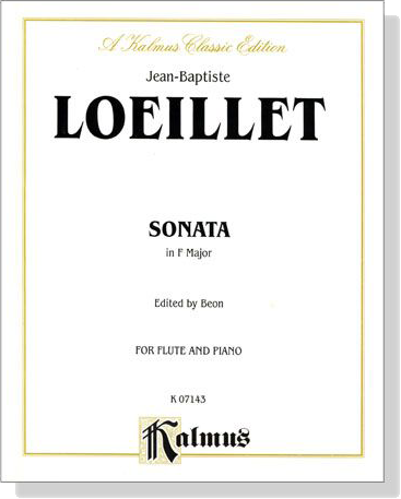 Jean-Baptiste Loeillet【Sonate in F Major】for Flute and  Piano