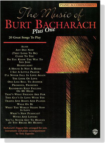 The Music of【Burt Bacharach】Plus One , Piano Accompaniment