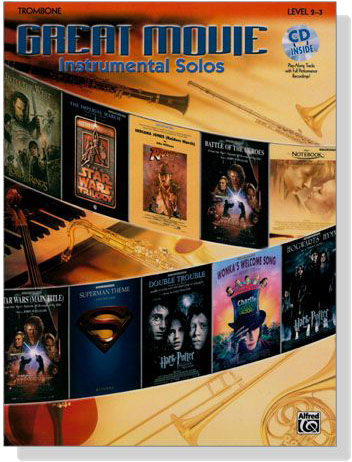 Great Movie Instrumental Solos【CD+樂譜】for Trombone, Level 2-3