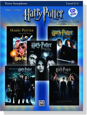 Harry Potter Instrumental Solos【CD+樂譜】Tenor Saxophone, Selections from Movies 1-5 , Level 2-3