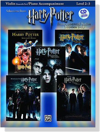 Harry Potter Instrumental Solos【CD+樂譜】Violin/Piano Accompaniment , Selections from Movies 1-5 , Level 2-3