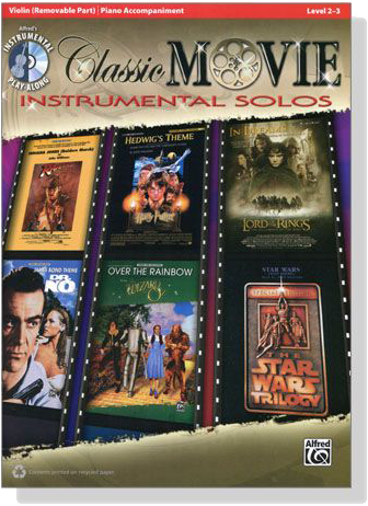 Classic Movie Instrumental Solos【CD+樂譜】 for Violin/Piano Accompaniment , Level 2-3