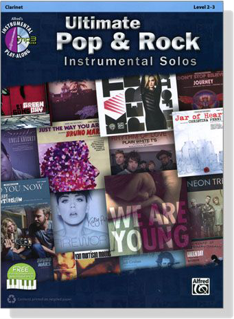 Ultimate Pop & Rock Instrumental Solos【CD+樂譜】for Clarinet , Level 2-3