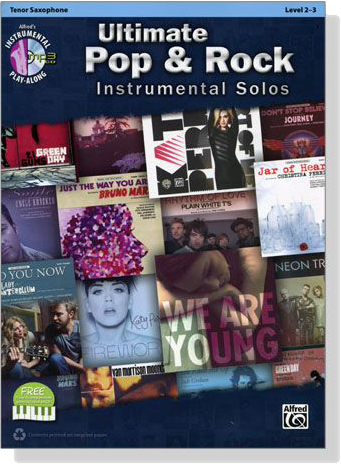 Ultimate Pop & Rock Instrumental Solos【CD+樂譜】for Tenor Saxophone , Level 2-3