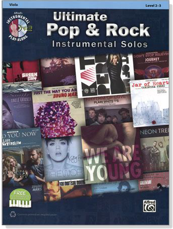 Ultimate Pop & Rock Instrumental Solos【CD+樂譜】 for Viola , Level 2-3