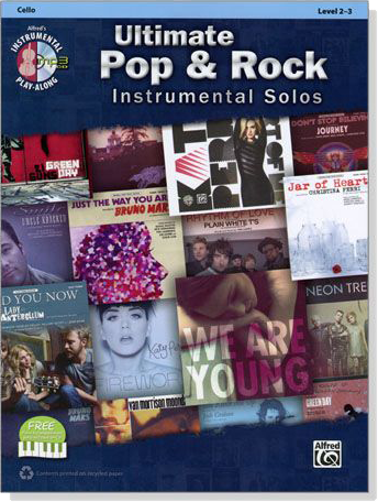 Ultimate Pop & Rock Instrumental Solos【CD+樂譜】for Cello , Level 2-3