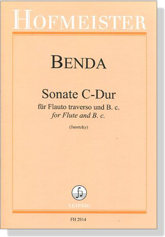 Benda【Sonate , C-Dur】für Flauto traverso und B. c.