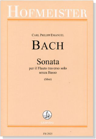 Carl Philipp Emanuel Bach【Sonata a-moll , Wq 132】per il Flauto traverso solo senza Basso