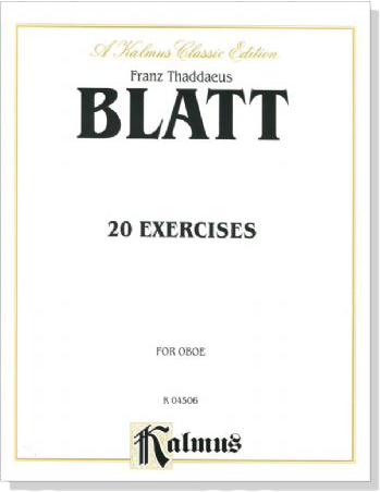 Blatt【20 Exercises】for Oboe