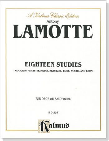 Antony Lamotte【18 Studies】for Oboe or Saxophone