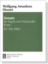 Mozart【Sonate B-dur , KV 292(196c)】für Fagott und Violoncello