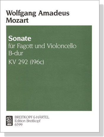 Mozart【Sonate B-dur , KV 292(196c)】für Fagott und Violoncello