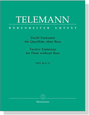 Telemann【Zwölf Fantasien ,  TWV 40: 2-13】für Querflöte ohne Bass