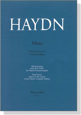 Haydn【Missa－Theresienmesse / Theresa Mass】Klavierauszug ,Vocal Score
