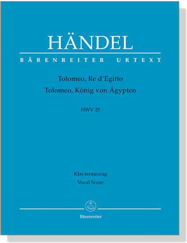 Handel【Tolomeo, Re d'Egitto , HWV 25】Klavierauszug , Vocal Score