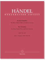 Händel【Sechs Sonatas, HWV 380、HWV 381】für Oboe, Violine (Oboe) und Basso continuo , Heft 1 Händel【Sechs Sonatas, HWV 380、HWV 381】für Oboe, Violine (Oboe) und Basso continuo , Heft 1