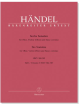 Händel【Sechs Sonatas , HWV 382、HWV383】für Oboe, Violine (Oboe) und Basso continuo , Heft 2 Händel【Sechs Sonatas , HWV 382、HWV383】für Oboe, Violine (Oboe) und Basso continuo , Heft 2