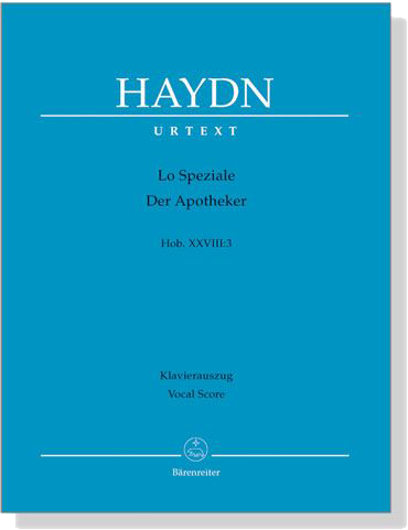 Haydn【Lo Speziale- Der Apotheker , Hob. XXVIII : 3】Klavierauszug , Vocal Score