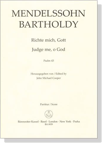 Mendelssohn Bartholdy【Richte mich, Gott－Psalm 43】Partitur／Score