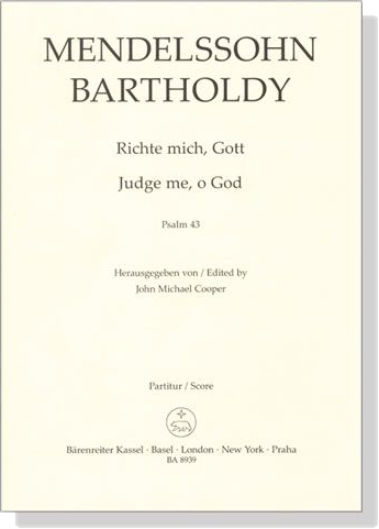 Mendelssohn Bartholdy【Richte mich, Gott-Psalm 43】Partitur/Score Mendelssohn Bartholdy【Richte mich, Gott-Psalm 43】Partitur/Score
