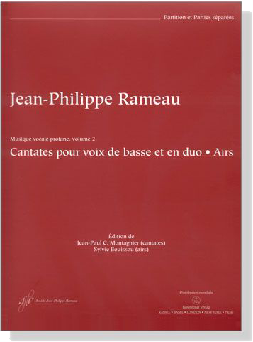 Jean-Philippe Rameau【Opera Omnia‧Cantates Opera Omnia Cantates pour voix de basse et en duo‧Airs】OOR Ⅲ. 1