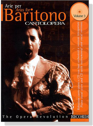 Cantolopera【CD+樂譜】Arie Per Baritono- Volume 3