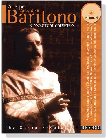 Cantolopera【CD+樂譜】Arie Per Baritono- Volume 4