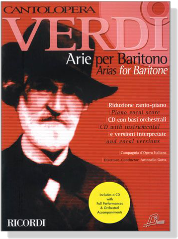 Cantolopera : Verdi【CD+樂譜】Arie per Baritono／Arias for Baritone