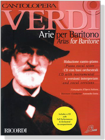 Cantolopera : Verdi【CD+樂譜】Arie per Baritono/Arias for Baritone Cantolopera : Verdi【CD+樂譜】Arie per Baritono/Arias for Baritone