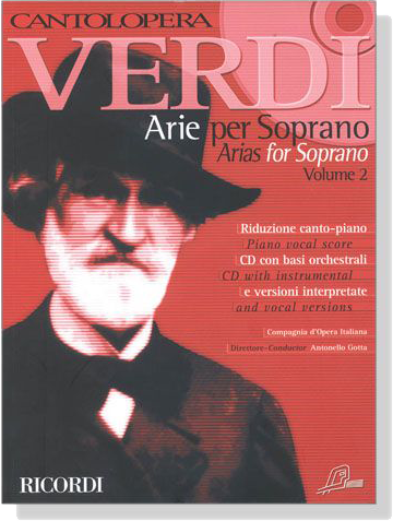 Cantolopera : Verdi【CD+樂譜】Arie per Soprano/Arias for Soprano , Volume 2 Cantolopera : Verdi【CD+樂譜】Arie per Soprano/Arias for Soprano , Volume 2