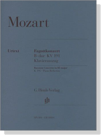 Mozart【Fagottkonzert】B-dur , KV 191 , Klavierauszug