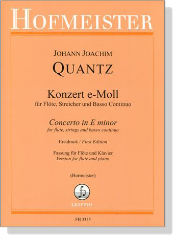 Johann Joachim Quantz【Konzert e-Moll , QV5 : 113】für Flöte, Streicher und Basso Continuo