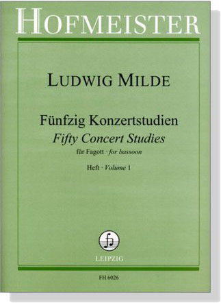 Ludwig Milde【Fünfzig Konzertstudien】für Fagott , Heft 1