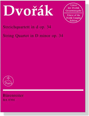 Dvorák【Streichquartett in d / String Quartet in D minor】Op. 34