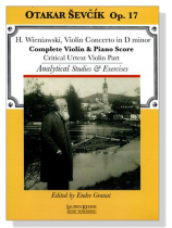 Otakar Sevcik Op. 17 / Wieniawski【Violin Concerto in D minor , Op.22】complete Violin and Piano Score , Analytical Studies& Exercises