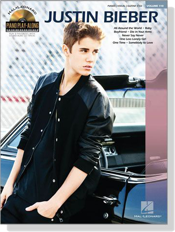 Justin Bieber【CD+樂譜】Hal Leonard Piano Play-Along , Volume 110