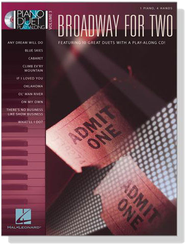 Broadway For Two【CD+樂譜】Piano Duet Play-Along Volume 3