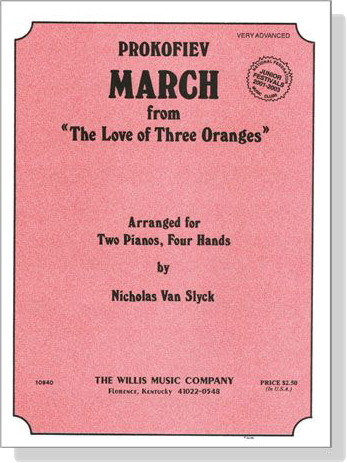 Prokofiev【March－From The Love Of Three Oranges】for Two Pianos , Four Hands