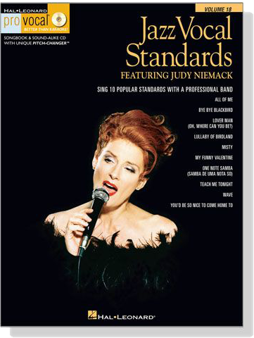 Jazz Vocal Standards‧Featuring Judy Niemack【CD+樂譜】Hal Leonard Pro Vocal‧Songbook & CD , Volume 18